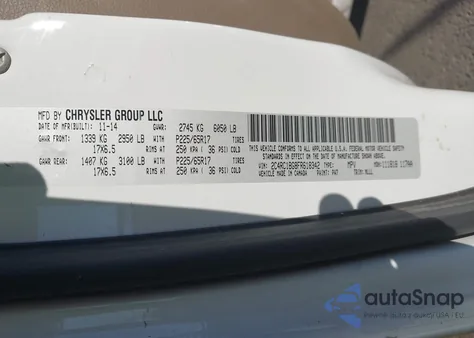 2015 Chrysler Town & Country Touring from USA, damaged, VIN 2C4RC1BG8FR618342